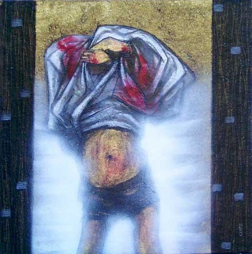 Drawing titled "Victimized" by Balazs Illes, Original Artwork