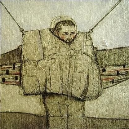 Dibujo titulada "Spacesuit" por Balazs Illes, Obra de arte original