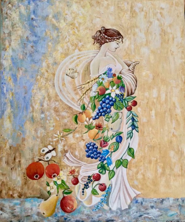 Ζωγραφική με τίτλο "Το Κέρας της Αφθονι…" από Galina, Αυθεντικά έργα τέχνης, Ακρυλικό