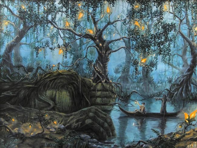Painting titled "The Forest Spirit" by Konstantin Listratov, Original Artwork, Oil