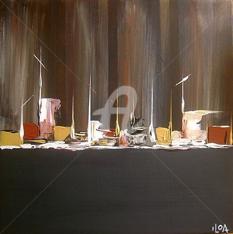 Painting titled "Obscure..." by Iloa, Original Artwork, Oil