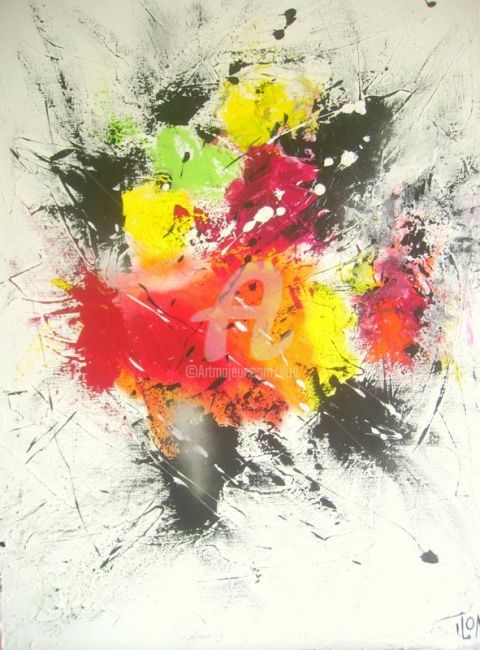 Painting titled "Bouquet 2" by Iloa, Original Artwork, Acrylic