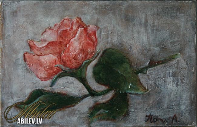 Painting titled "Rose" by Ilona Abileva, Original Artwork