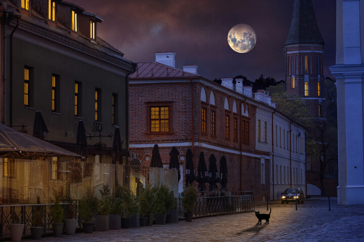Фотография под названием "Night City" - Ilona Kuliešienė, Подлинное произведение искусства, Цифровая живопись