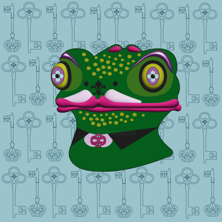 「Frog 5」というタイトルのデジタルアーツ Ilona Matushkovaによって, オリジナルのアートワーク, 2Dデジタルワーク