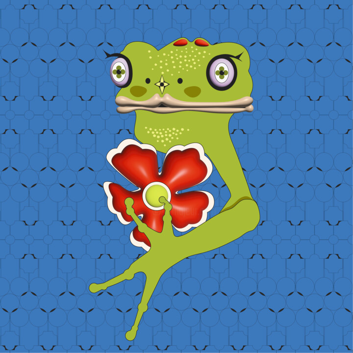 Цифровое искусство под названием "Frog Mrs. 45" - Ilona Matushkova, Подлинное произведение искусства, Цифровая живопись