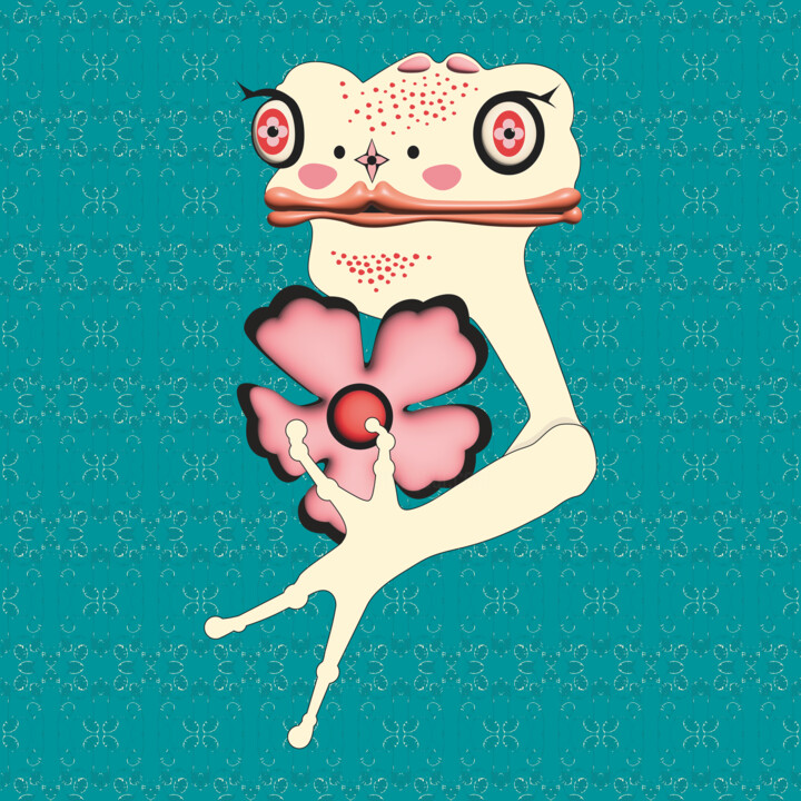 Цифровое искусство под названием "Frog Mrs. 55" - Ilona Matushkova, Подлинное произведение искусства, Цифровая живопись