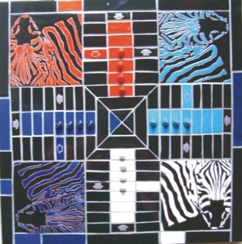 Artigianato intitolato "Game With Zebras" da Ilona Šauša, Opera d'arte originale