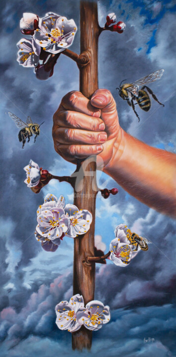 Картина под названием "The Budding Rod" - Ilse Kleyn Jordaan, Подлинное произведение искусства, Масло