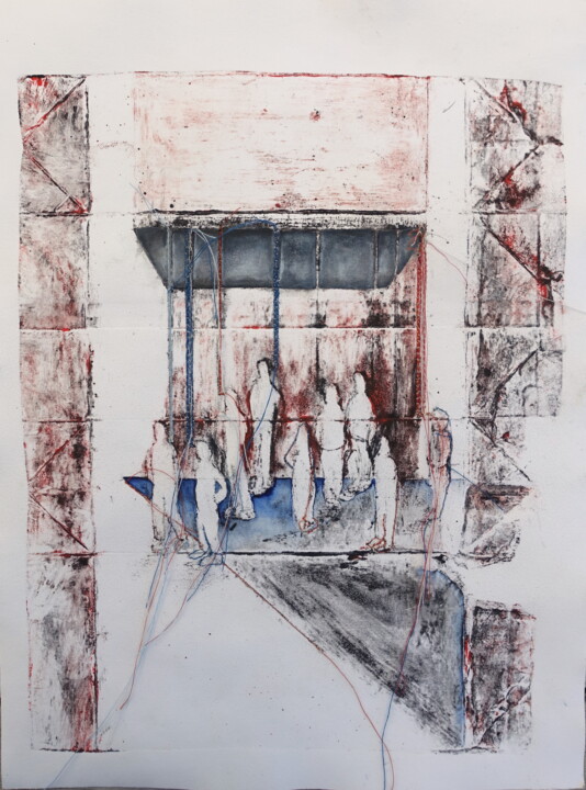 Gravures & estampes intitulée "Free Mind 3" par Ilse Joris, Œuvre d'art originale, Eau-forte