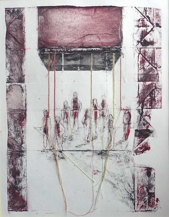 Estampas & grabados titulada "Free Mind 4" por Ilse Joris, Obra de arte original, Aguafuerte