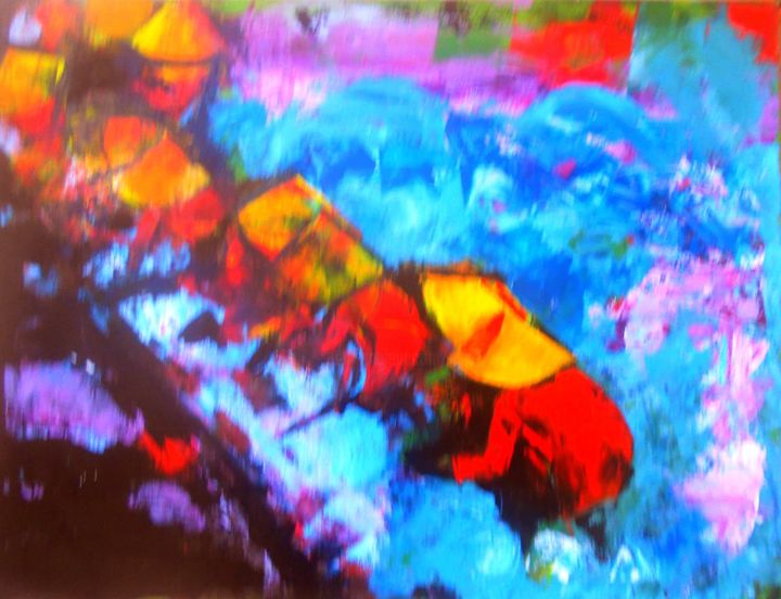 Painting titled "Sans titre N° 3" by Jeanne Le Guen, Original Artwork, Acrylic