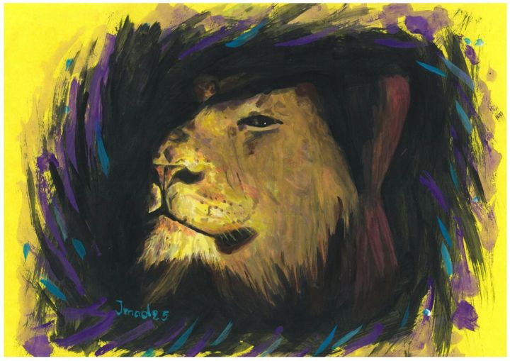 Peinture intitulée "lion-by-imad25.jpg" par Imad Boufama, Œuvre d'art originale, Huile