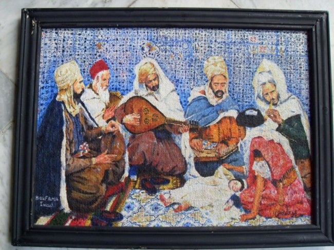 Painting titled "fete-by-imad-boufam…" by Imad Boufama, Original Artwork, Oil