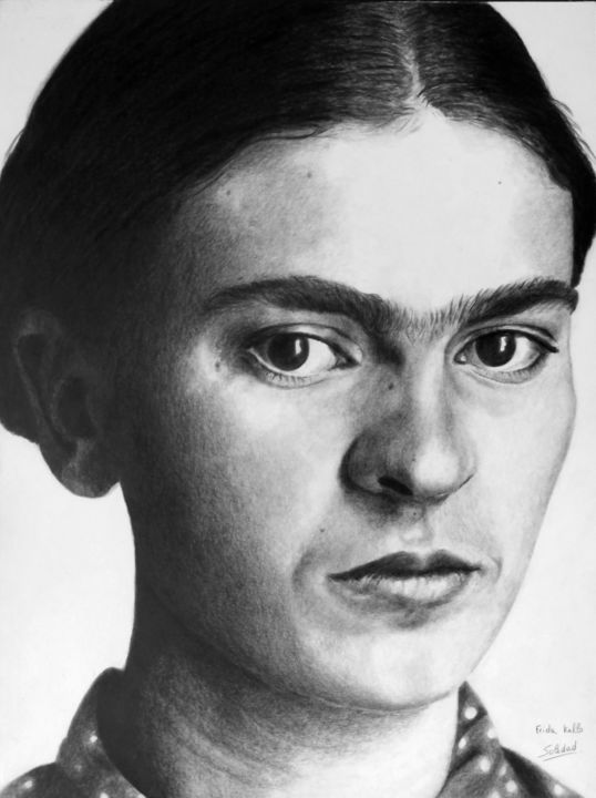 Drawing titled "Frida Khalo" by Soledad, Original Artwork, Graphite