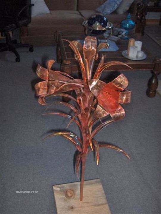 Sculpture intitulée "copper fountain of…" par Paul Crighton, Œuvre d'art originale