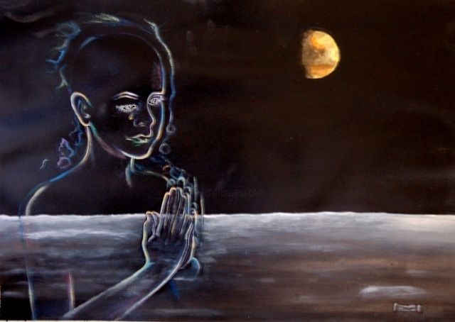 Installation titled "Human Spirit Moonsc…" by Susan Moore, Original Artwork