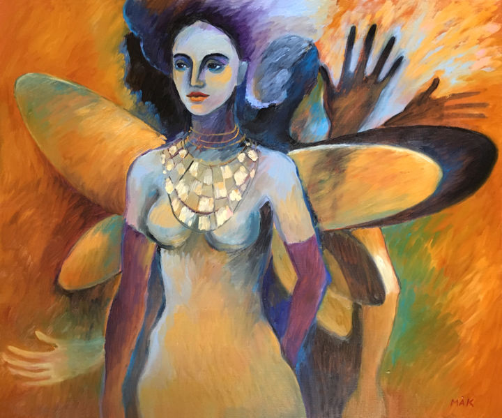 Painting titled "FOLLOW MY TRACE - s…" by Irene Makarova, Original Art, Oil