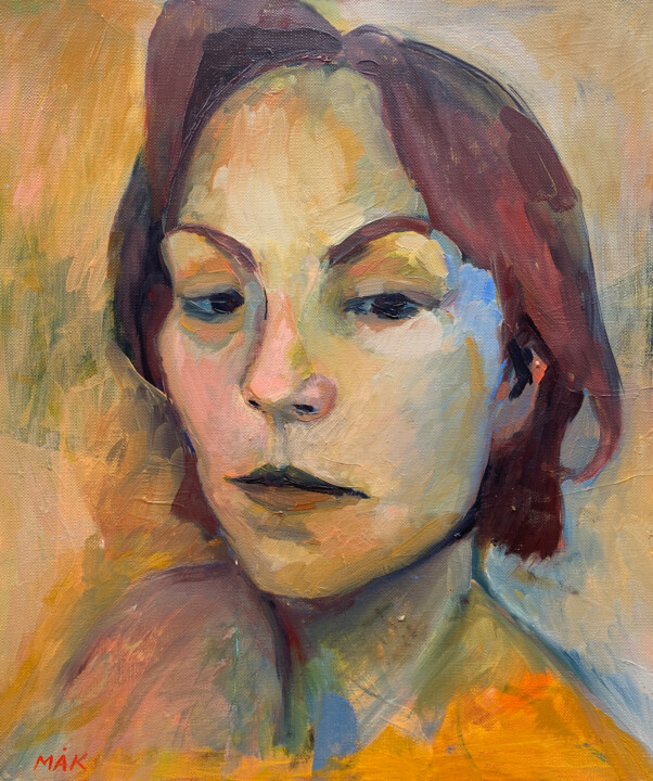 Painting titled "SELF-PORTRAIT 3 - o…" by Irina Makarova, Original Artwork, Oil