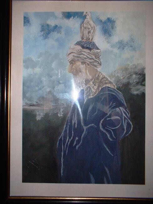 Painting titled "Vieillard" by Imane Mouahbi, Original Artwork