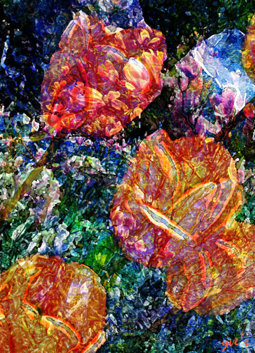 Grafika cyfrowa / sztuka generowana cyfrowo zatytułowany „Tulipes” autorstwa Yve'S, Oryginalna praca, 2D praca cyfrowa