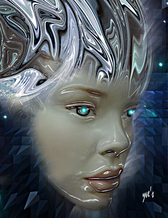 Digital Arts titled "Cyborg" by Yve'S, Original Artwork, 2D Digital Work