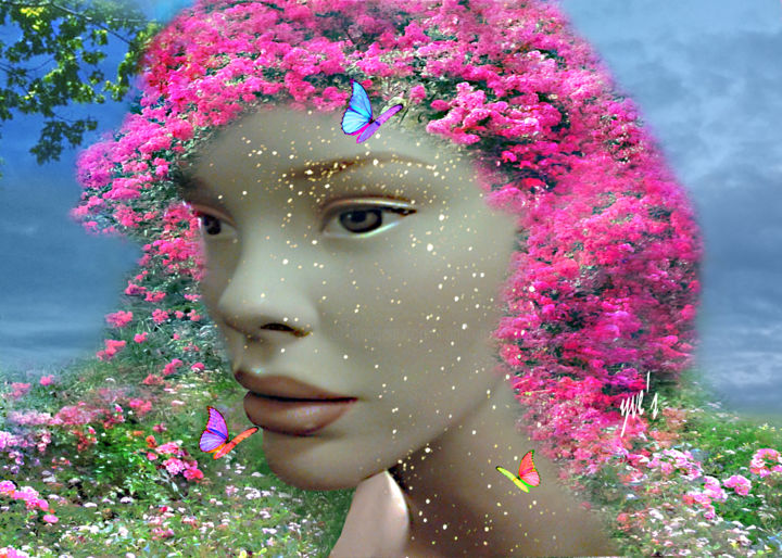 Digital Arts titled "Fleurina" by Yve'S, Original Artwork, 2D Digital Work