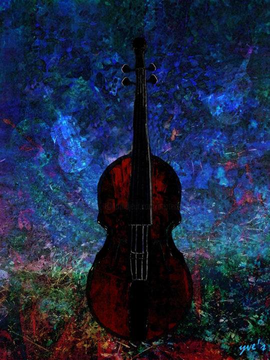 Digital Arts titled "Le violon 2" by Yve'S, Original Artwork, 2D Digital Work