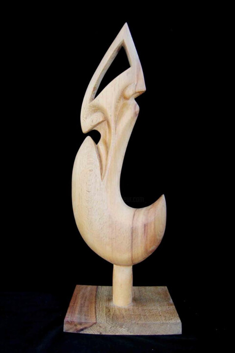 Skulptur mit dem Titel "11752011-4821826686…" von Imazi Ghen, Original-Kunstwerk, Holz