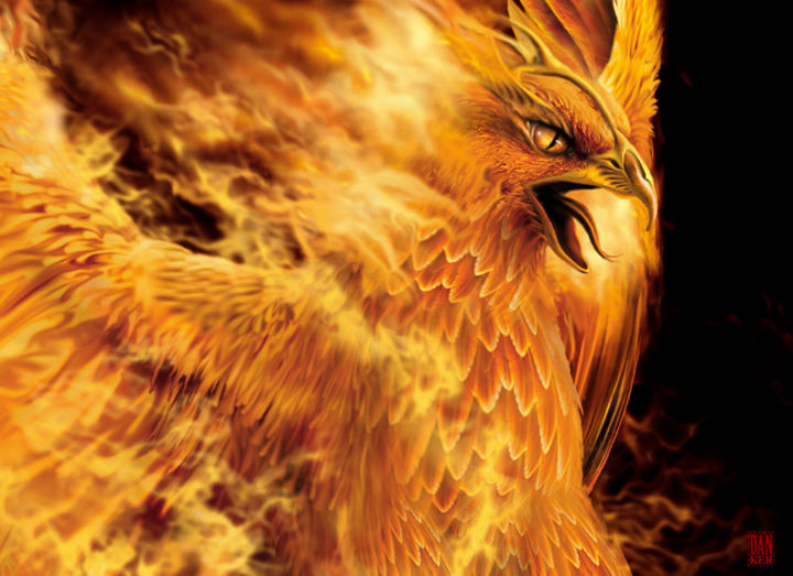 Digital Arts με τίτλο "Phoenix" από Daniel Trajtemberg, Αυθεντικά έργα τέχνης, 2D ψηφιακή εργασία