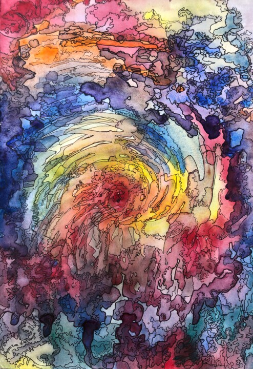 绘画 标题为“Spiral of life” 由Alexandra Voronina, 原创艺术品, 水彩