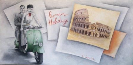 "Vacanze Romane" başlıklı Tablo Roberta Imperatori tarafından, Orijinal sanat, Petrol