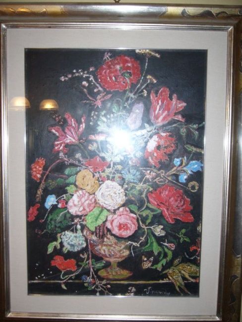 Painting titled "vaso di fiori" by Vincent, Original Artwork