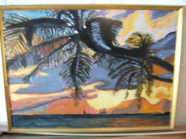 Painting titled "tramonto martinica" by Vincent, Original Artwork