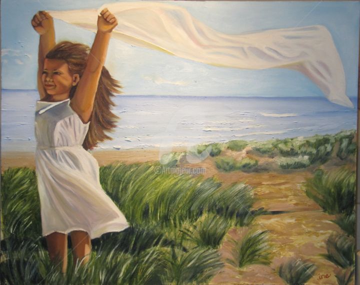 Peinture intitulée "blowing-in-the-wind…" par Ina Kolberg, Œuvre d'art originale
