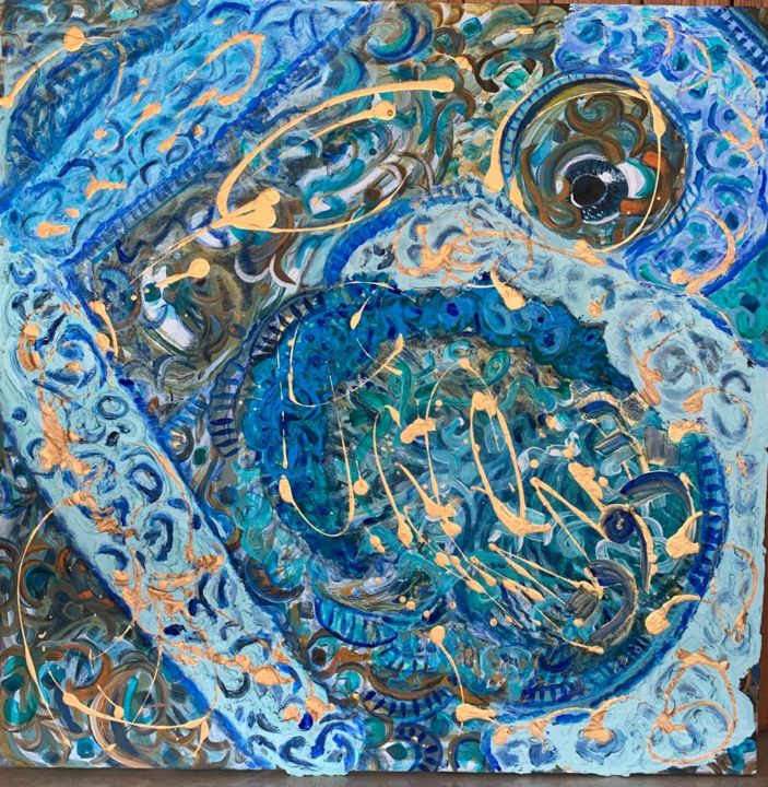 Ζωγραφική με τίτλο "Eyes on Beirut" από Inaam Obaidi Onsi, Αυθεντικά έργα τέχνης, Ακρυλικό