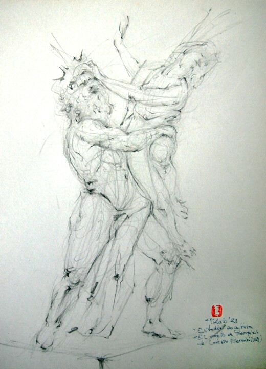 Drawing titled "Estudio de la Escul…" by Iñaki Martinez De Arbulo, Original Artwork, Pencil