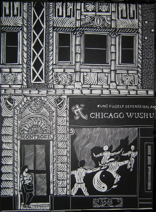 Drawing titled "Montrose Street" by Inara Cedrins, Original Artwork, Architecture