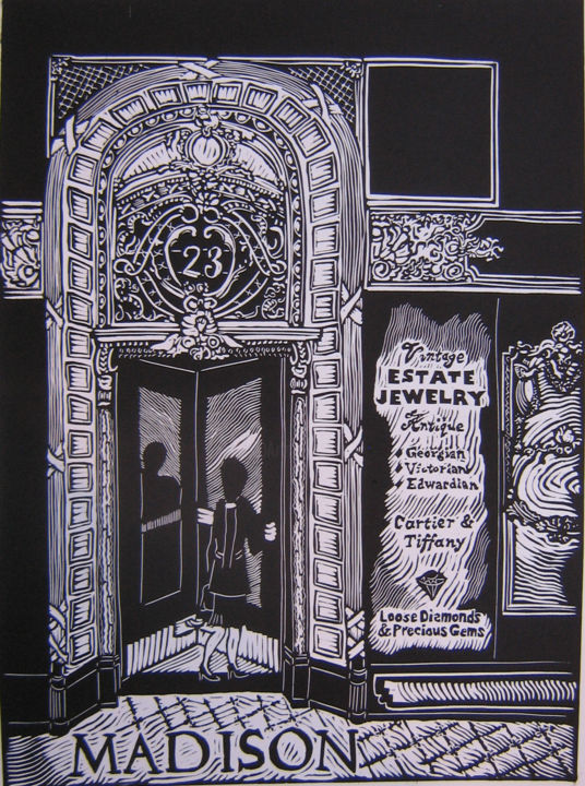 Disegno intitolato "Madison Avenue" da Inara Cedrins, Opera d'arte originale, Architettura
