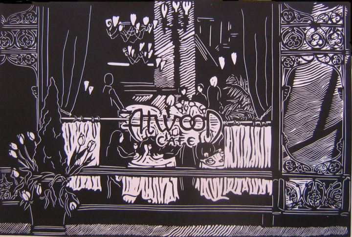Desenho intitulada "The Atwood Cafe" por Inara Cedrins, Obras de arte originais, Arquitetura