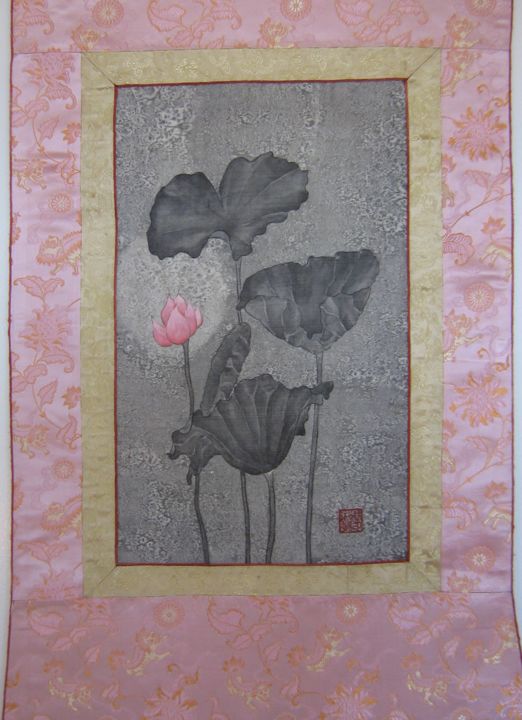 Pintura intitulada "Lotus 1" por Inara Cedrins, Obras de arte originais, Outro