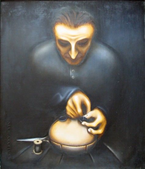 Ζωγραφική με τίτλο "Кукольник" από Алексей Ильин, Αυθεντικά έργα τέχνης, Άλλος