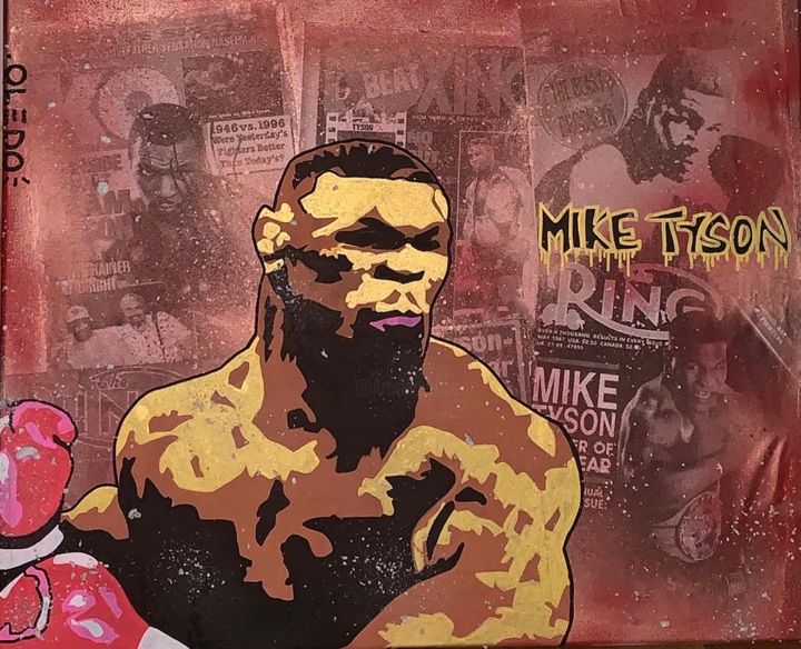 Painting titled "Mike Tyson > The ti…" by Oledo, Original Artwork, Gel pen