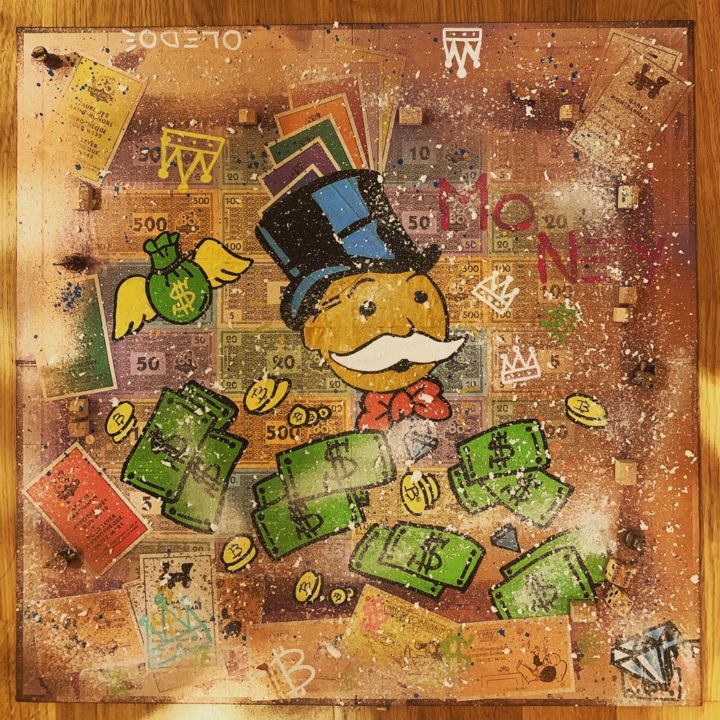 Dessin intitulée "MR MONOPOLY 💰💵💎" par Oledo, Œuvre d'art originale, Stylo gel