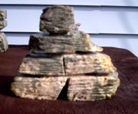 Sculpture titled "Coral Stone Inukshu…" by Indiancarver, Original Artwork, Stone