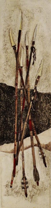 Pintura intitulada "Aboriginal Arrows" por India O'Hara Andreoli, Obras de arte originais, Acrílico