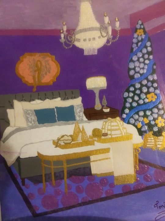 Painting titled "Holiday GetAway" by Tonjua Lyles, Original Art, Acrylic