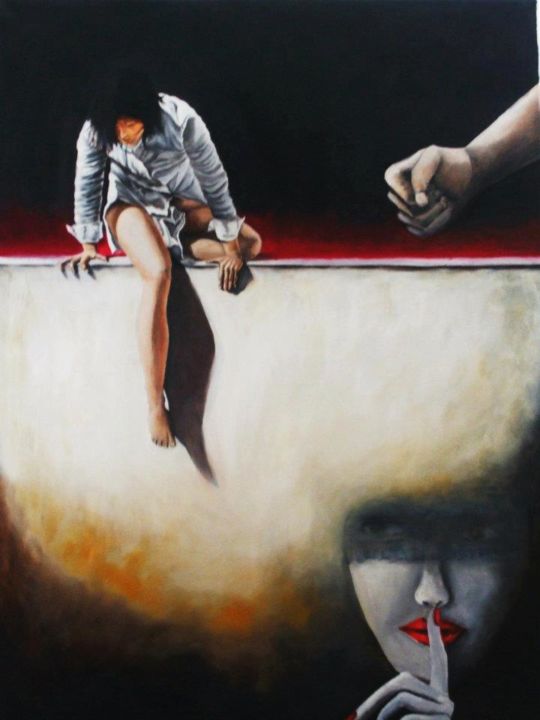 Painting titled "escape" by Ines Dores, Original Artwork
