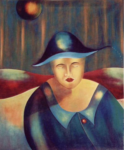 Painting titled ""Soñandote"" by Inés Diez, Original Artwork, Oil