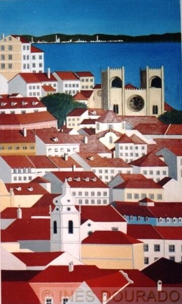 Painting titled "Lisboa II (Lisbon)" by Inês Dourado, Original Artwork, Other